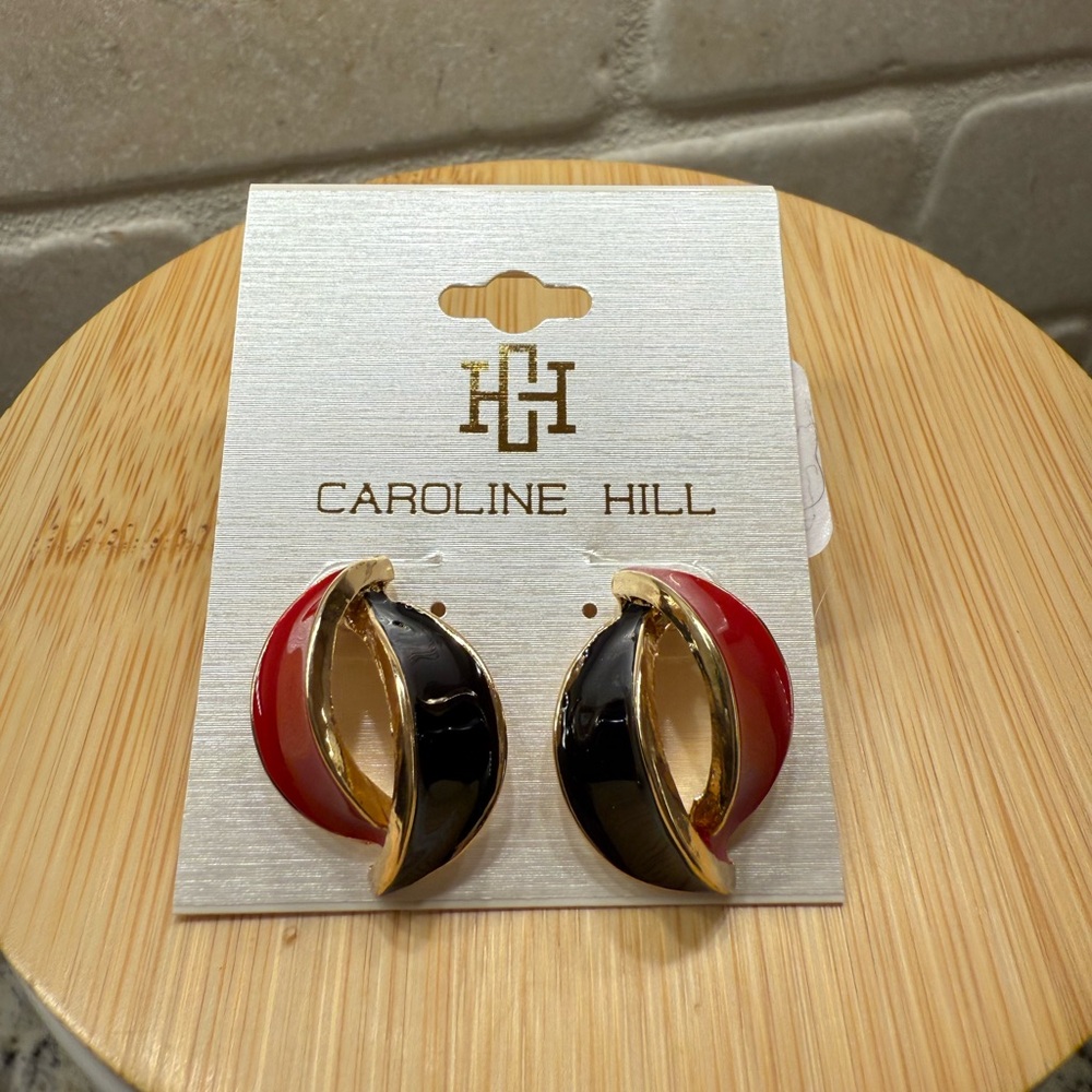 Cora Game Day Earrings by Caroline Hill in Red and Black